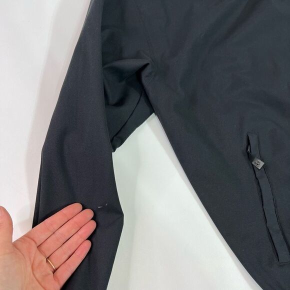 Nike Golf Windbreaker Men's XL Black Graph Pattern Elastic Cuffs Hem Zip Pockets - Picture 13 of 16